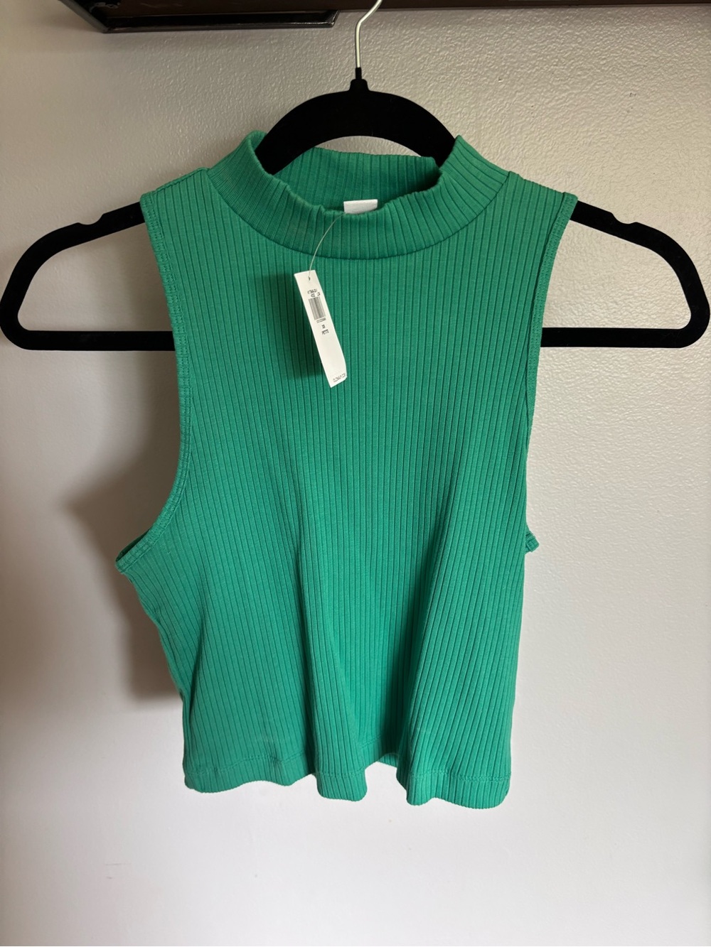 NWT Old Navy Sleeveless Ribbed Mock Neck Tank - Teal Green